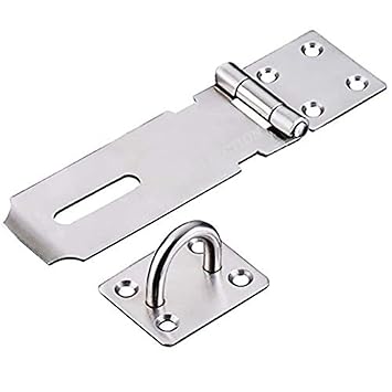 A Z Collection Stainless Steel Padlock Hasp Heavy Duty and Staple with Screws, Door Clasp Gate Lock Shed Latch Padlock Staple for Door Window Cabinet Pet Cage Crate Fitting Accessories (2 PCS)