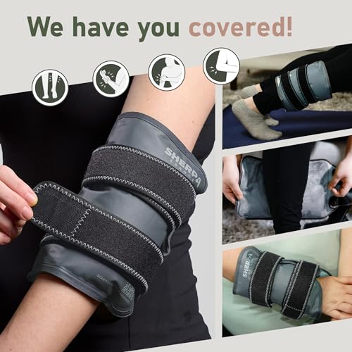 Image of Medium Gel Ice Packs for Injuries Reusable Wrap with Straps - Hot and Cold Pack for Pain Relief, Tennis Elbow, Ankle, Foot, Hand - 8 inch x 12 inch - Grey