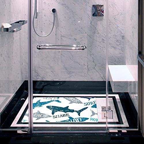 Tapis de baignoire antidérapant 40x71cm requins blancs - 6