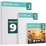 lienzos para pintar SET DE 28 CANVAS MULTISIZES - El kit Zenacolor contiene un pack de 28 lienzos con los tamaños 13x18, 20x20, 20x25, 24x30, 30x40 (7 de cada) para permitirte trabajar en varios proyectos al mismo tiempo o para crearte un pequeño stock. ¡Siempre tendrás un lienzo al alcance de la mano!