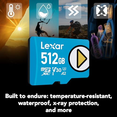 Lexar 512GB Play Blue Micro SD Card, 160MB/s Read, 4K, V30, UHS-I, A2 - image 6