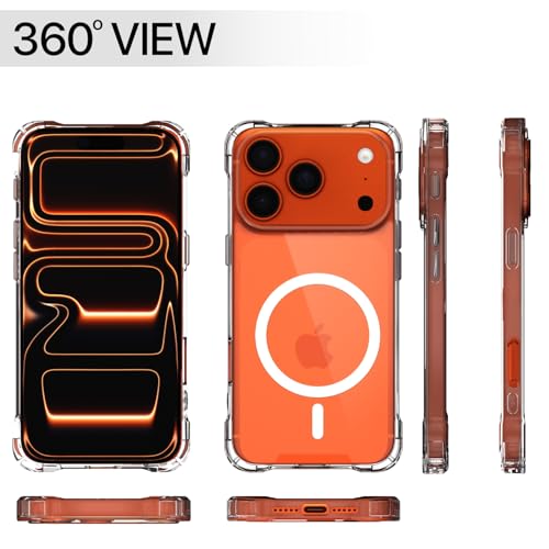 Image of Outlouders Back Cover for iPhone 17 Pro /Pro Max / 18 Pro /Pro Max | Magnetic -Safe | Transparent PC + TPU | Magnetic Support | Shockproof Protection Bumper Case (Transparent)