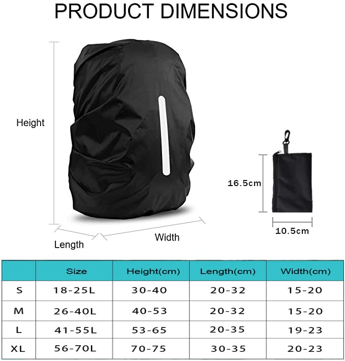 GUKOY Rain Cover for Backpacks with Reflective Strips (16-70L), Waterproof Backpack Update Adjustable Non-Slip Cross Straps, Rainproof Snowproof Dustproof Anti-Frost Covers - Image 6