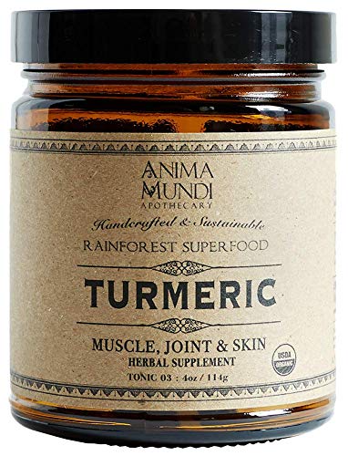 Anima Mundi Organic Heirloom Turmeric - Organic Turmeric Root Powder For Skin, Muscles & Joints - Powdered Golden Turmeric Extract - Add To Beverages And More (4Oz / 114G) #TOP29