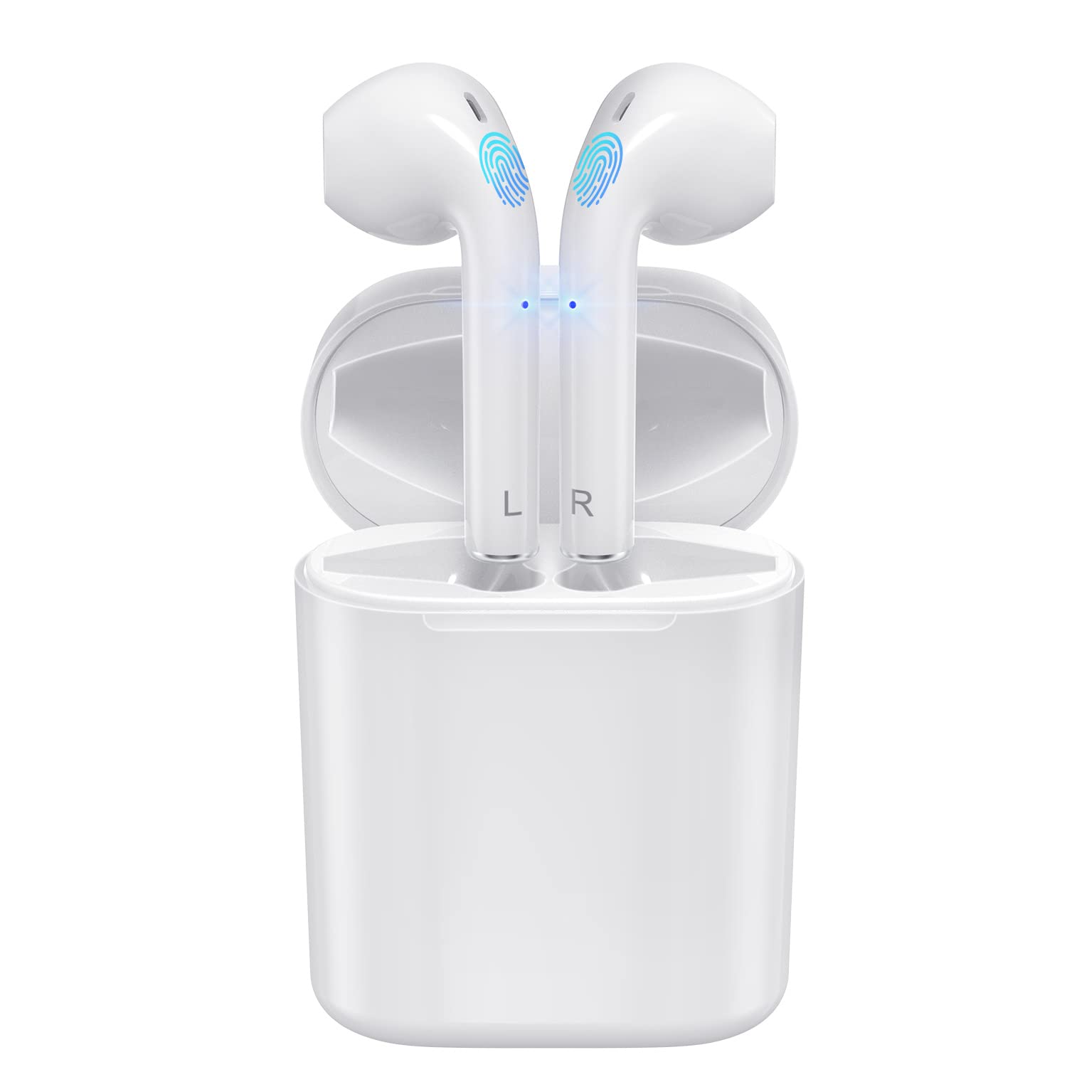 AVOVA True Wireless Earbuds Bluetooth Earphones Compatible with Apple&Android Cell Phone in-Ear Earbuds with Built in Mic,IPX4 Rating,Sweat Resistant Headphones for Sports Fitness Work (White)