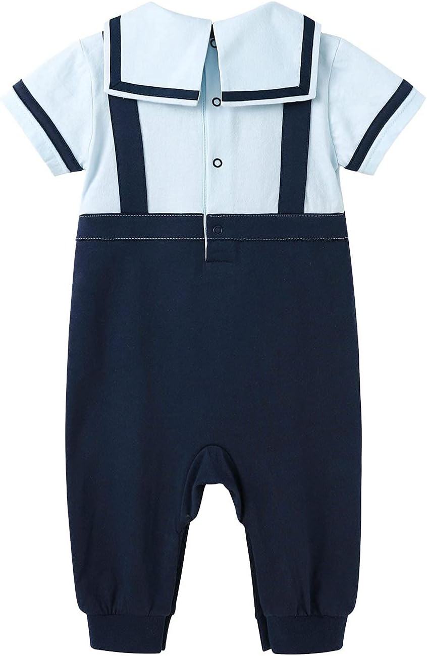 XivirUnisex Baby Jumpsuit Infant Boys Girls Cotton Romper One-Piece Coverall Baptism Outfit
