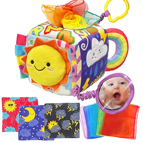 Image of Princeplay Infant Sensory Toys For Babies - Montessori Baby Tissue Box Toy For 6-12 Months & 7 9 Month Old New Born Boy Crinkle Toys Perfect For Baby Girl Birthday Gifts Preschool Toddler Learning Box