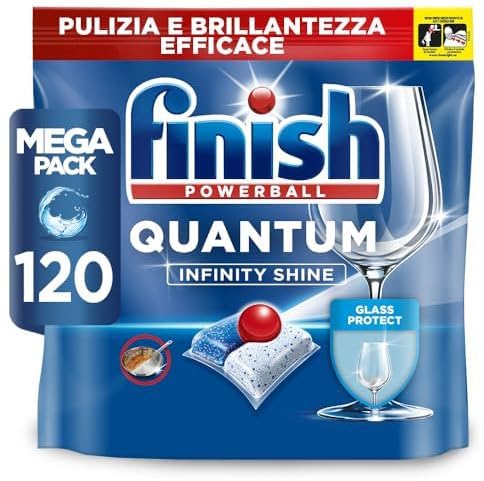 Finish Quantum Infinity Shine Pastiglie Lavastoviglie, 120...