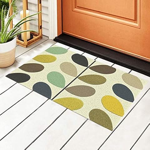 antcreptson Orla Kiely Wallpaper Home Doormat with Heavy-Duty, Weather Resistant, Non-Slip PVC Backing 15.7 x 23.6 Inches, 0.27 Inch Pile Height Perfect for Indoor and Outdoor Use, White 1 Cover