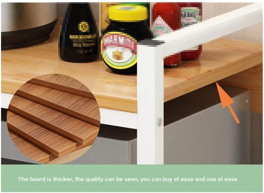 3-Tier Kitchen Microwave Storage Rack Oven Stand Strong Metal Shelves for Spice Rack Organizer Standing Baker's Racks Kitchen Supplies Tableware Storage Stand (Color : B) (A)