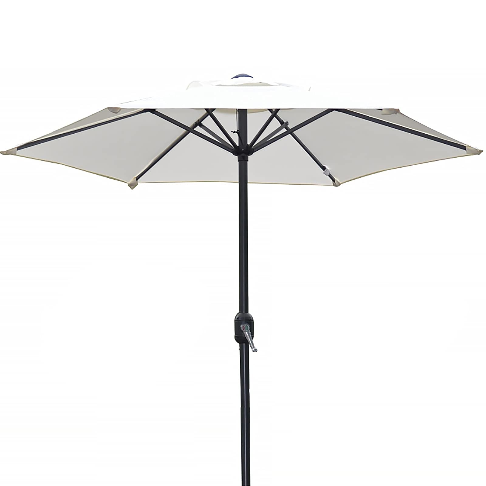 HCZKIUJY Round White Patio Umbrella, 2.0m Sun Protection Garden Parasol with Crank and 6 Ribs, Umbrella for Garden Poolside good