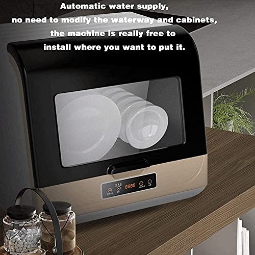 Draagbare Aanrechtvaatwasser Met Kinderslot, Luchtdroogfunctie En Led-Lampje Met 6 Couverts En Bestekmand praktisch - Image 6