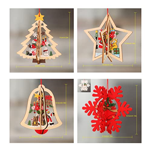 5 Pcs Christmas Tree Decoration Xmas Ornaments Set Hanging Home Holiday Decor Gift Snowflake Snowman Bells #TOP2