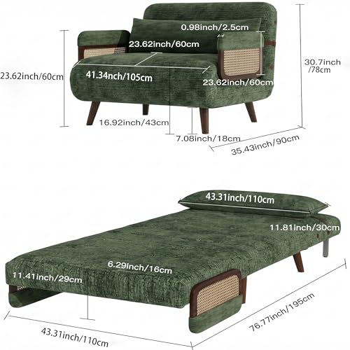 Sillón Plegable Chenille Verde Menta miniatura 2