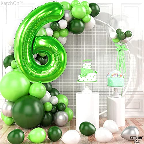 Image of KatchOn, Giant Light Green Number 6 Balloon, 40 Inch | 6th Birthday Balloon