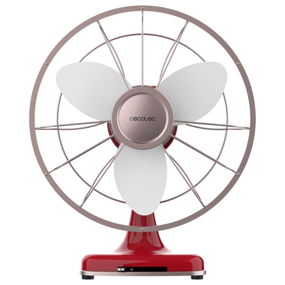 Cecotec Ventilador de Sobremesa EnergySilence 1090 RetroDesk Design. 40W de potencia, 12 Pulgadas, Diseño único y elegante, 3 Aspas aerodinámicas, 3 Velocidades, Oscilación 80º, Inclinación ajustable