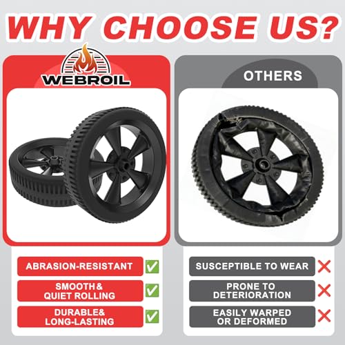 Image of 65930 65931 BBQ Wheels for Weber Kettle 18 /22 Inch Grill Replacement Parts