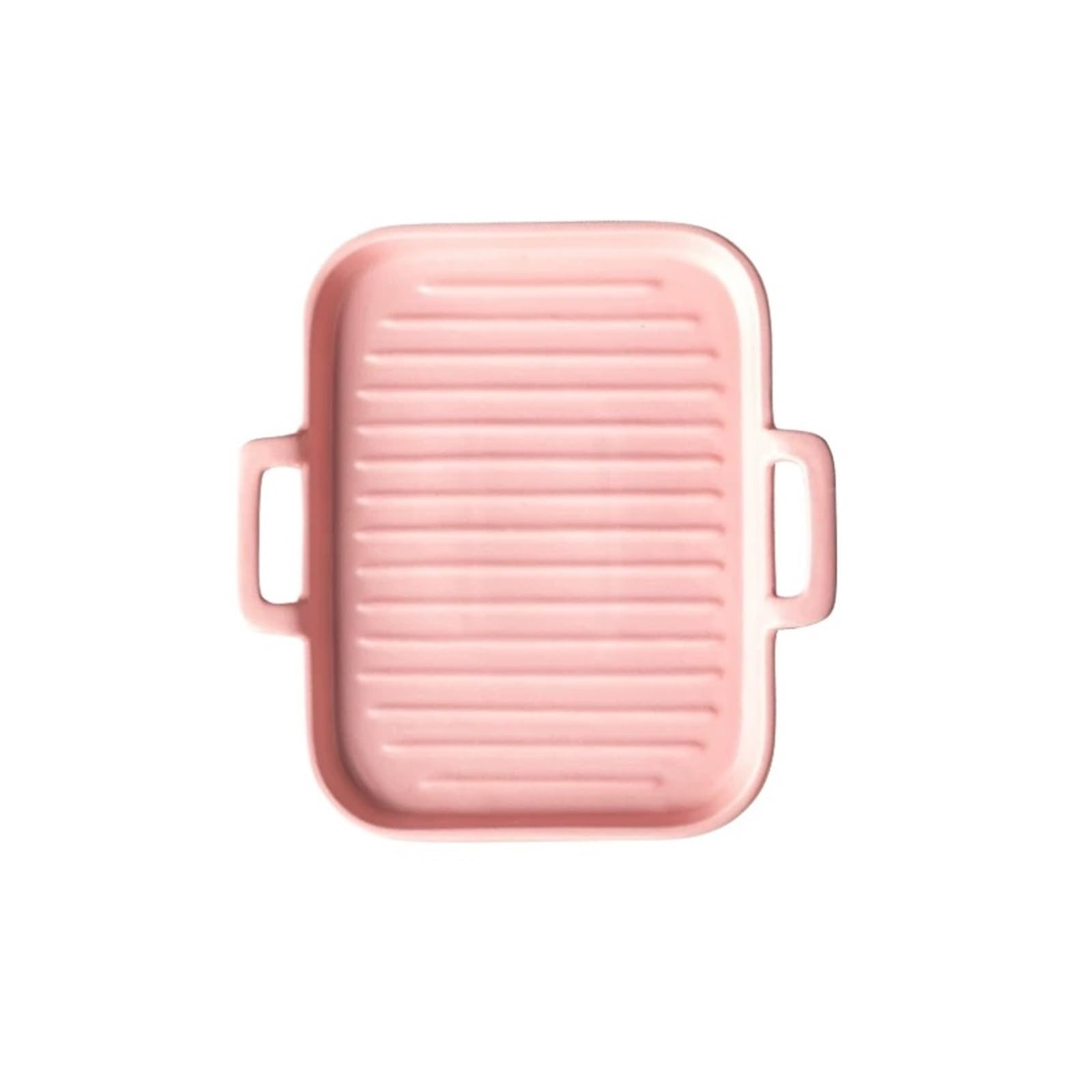 Plato cerámico cuadrado de doble asa apto for horno Universal(Pink)