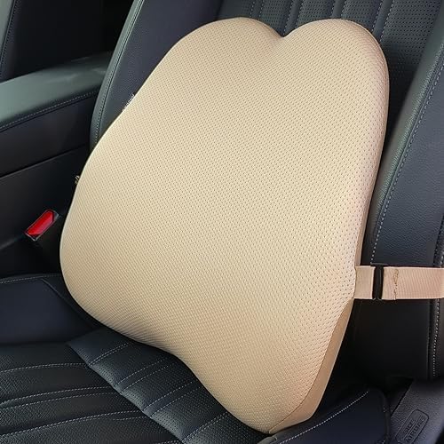 Memory Foam Lumbar Support Pillow For Car Seat - Universal Fit, Relieves Back Pain For Driving, Office & Home Use (Black) - View #7