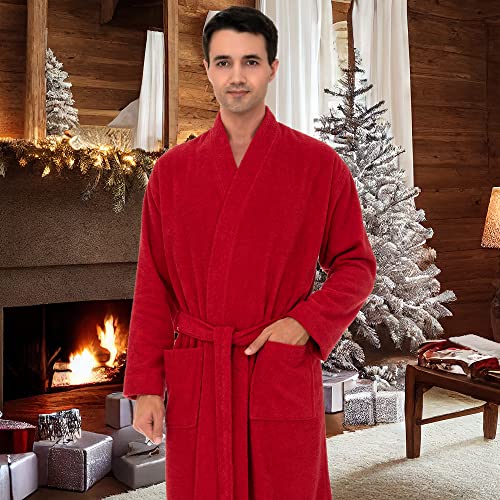 Mens 100% Cotton Terry Cloth Spa Robe