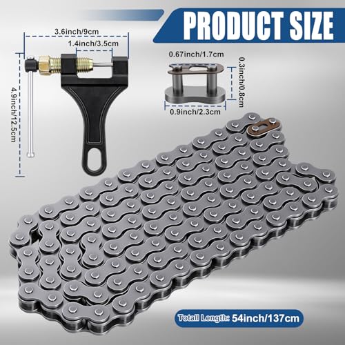 Image of Podoy 415H Motorized Chain 110L Dirt Bike Chain Heavy Duty for 80cc 49cc 60cc 66cc 2 Stroke Engine Motorized Bike Chain High Power Racing Parts