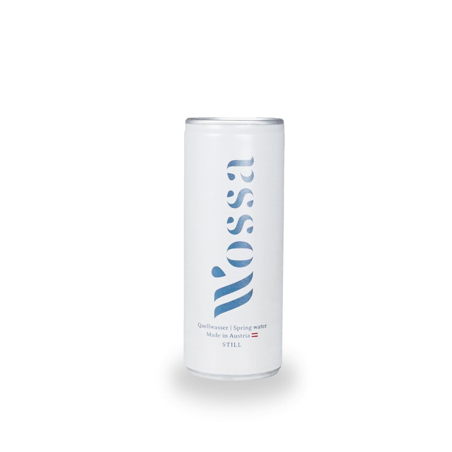 Wossa Still Natural Mineral Water, Can, 0.25L, 24 Count, Austria