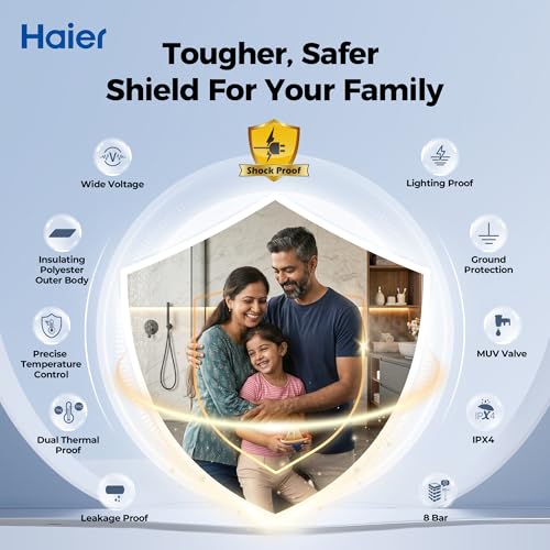 Image of Haier Aqualad Pro Geyser 15 Litre 5 Star 1-3KW Adjustable Storage Water Geyser |Free Installation&Flexi Pipe| Warranty 10 Yr on Tank |Dual Control Knob |Shockproof Tech |Glassline Tank |9-Level Safety