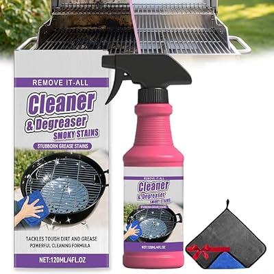Fast-Acting Heavy-Duty Grill Degreaser Spray,BBQ Grill Cleaner Spray for Outdoor Grills,For Barbecue Grills, Fast Acting Heavy Duty Grill Smoky Stains and Grease