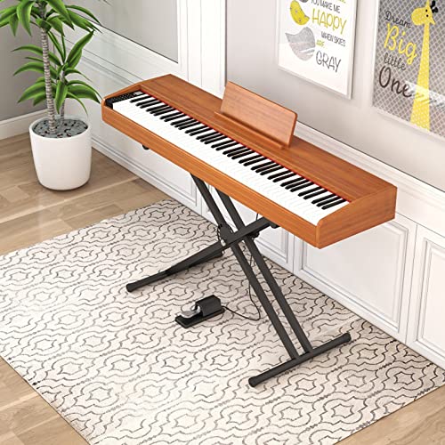 88 Touches Pondérées Clavier Piano Piano Numérique Instrument De Musique Piano Avec Support De Clavier Avec Connexion Bluetooth Pédale De Sustain for Les Cadeaux D’anniversaire De Vacances (Color : B - Les Beatles, Paul McCartney, John Lennon, RIngo Starr, George Harrison 88 Touches Pondérées Clavier Piano Piano Numérique Instrument De Musique Piano Avec Support De Clavier Avec Connexion Bluetooth Pédale De Sustain for Les Cadeaux D'anniversaire De Vacances (Color : B – Image 3