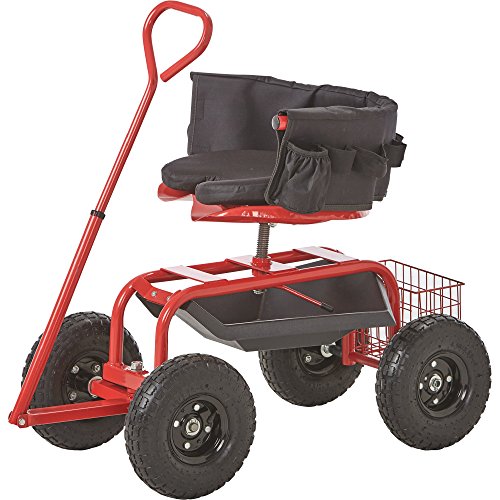 Kotulas Deluxe Rolling Garden Seat with Easy Change Turnbars — Red