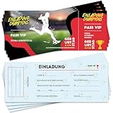 fußball tickets kaufen ⚽【Fussball Einladungskarten】12x Eintrittskarte Fussball Einladungskarten Kindergeburtstag und 2x Fußball Tattoo. An einem besonderen Tag lade ich dich und deine Freunde herzlich zu einer Fußballparty ein!