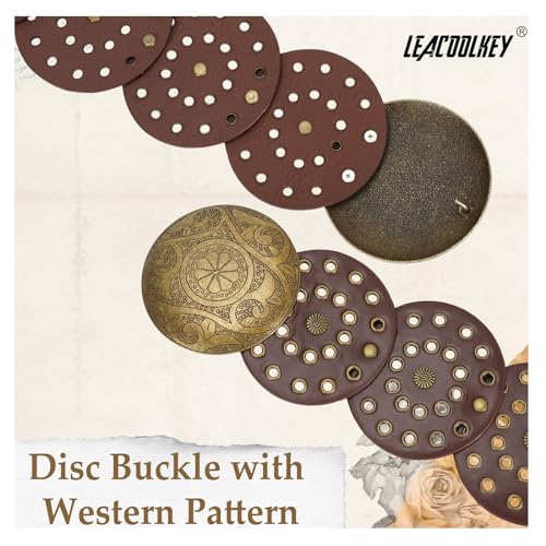 Women Western Leather Belt Boho Dics Conch Waist Belt for Dress Jeans3