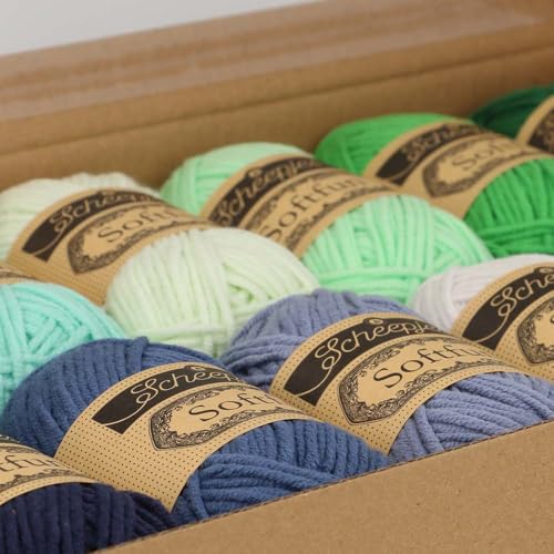Image of Scheepjes Softfun Color Pack, 12x20g, Ocean Breeze, Cotton-Acrylic Blend