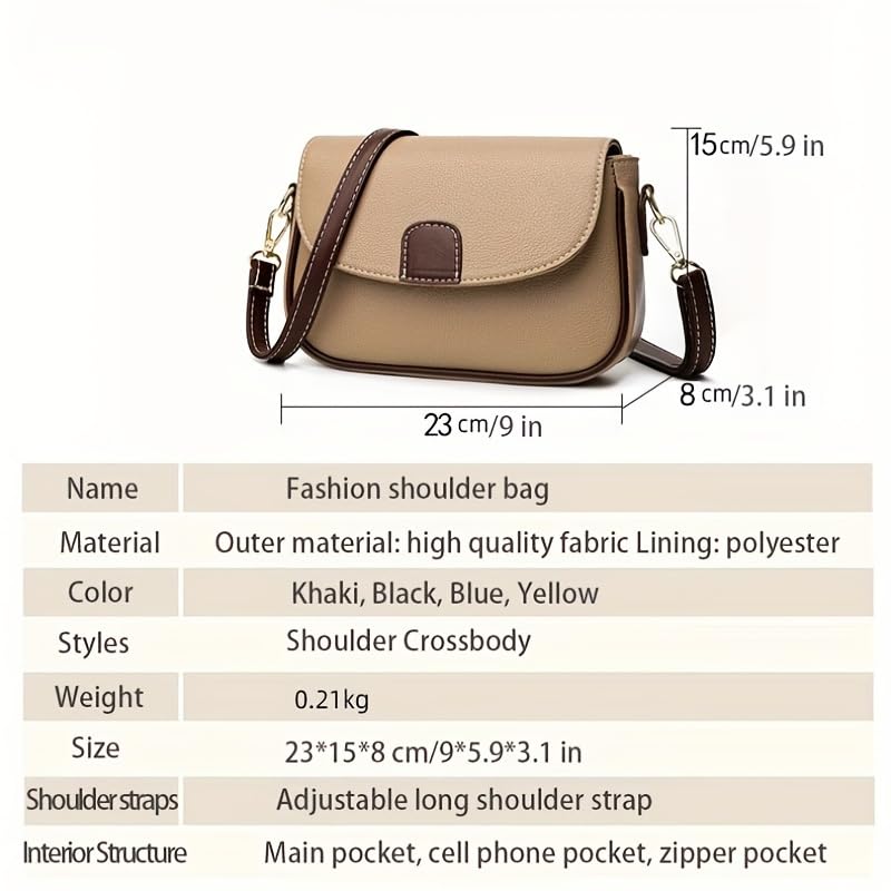 Crossbody Bag for Women Small Leather Classic Style Shoulder Bag with Detachable Strap HandBags Purses with Zipper Closure3