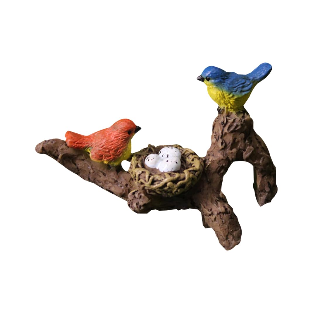 DIYBravo Resin Bird Statues Miniature Birds Figurines for Garden Decorations Mini Birds Sculpture for Indoor Outdoor Fairy Animal Ornaments for Micro Landscape Yard Lawn Decals (A)