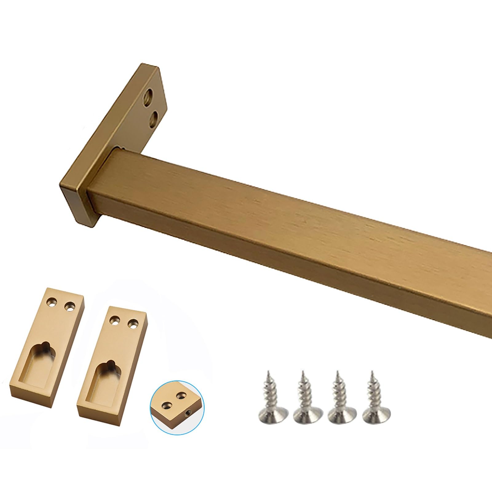 PEYNIR Garderobenstange Zugstange Garderobe, Küche Schrank Schlafzimmer Garderobe Schiene für hängende Kleidung Halsketten, platzsparende Lagerung Wandstangen (Color : Gold, Size : 60cm (23.6in))