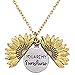 Produktbild DTWAWA Sonnenblume Graviert Offenen Medaillon Anhänger Halskette, Arbeiten Retro Hängende Halskette Frauen Geschenk