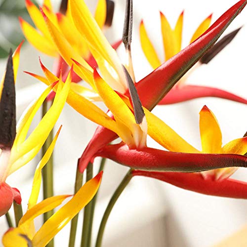 Medium Bird Of Paradise 23 Inch,Artificial Flowers Outdoor Uv Resistant No Fade Fake Plastic Plants,Flower Stem 5 Mm,Artificial Flower Plants Small Flower Arrangement For Home Office 8 Pcs (Yellow) #TOP3