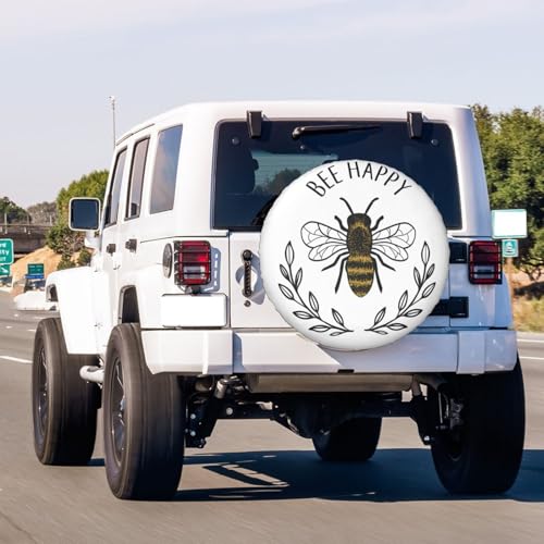 Image of Bee Spare Tire Cover Dust-Proof Wheel Tire Cover Fit Trailer, RV, SUV and Many Vehicle 17 Inch