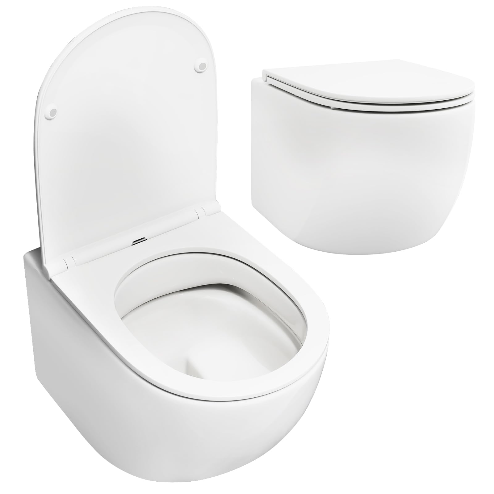 LIFEZEAL Water Sospeso, Sanitari a Muro, Incasso WC, Toilette, con Copriwater a Chiusura Rallentata, Sedile, Kit di Montaggio, Sistema di Doppio Scarico, Risparmio di Acqua, Pulizia Facile, Ceramica