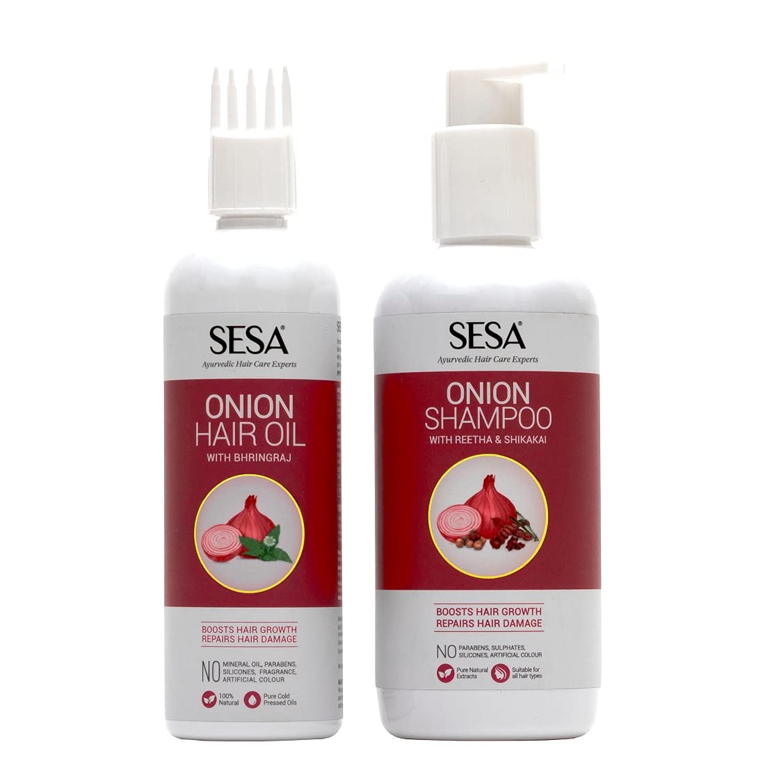 Sesa Onion Anti-Hair Fall Combo for Hair Care| Onion Oil – 200 ml & Onion Shampoo – 300 ml