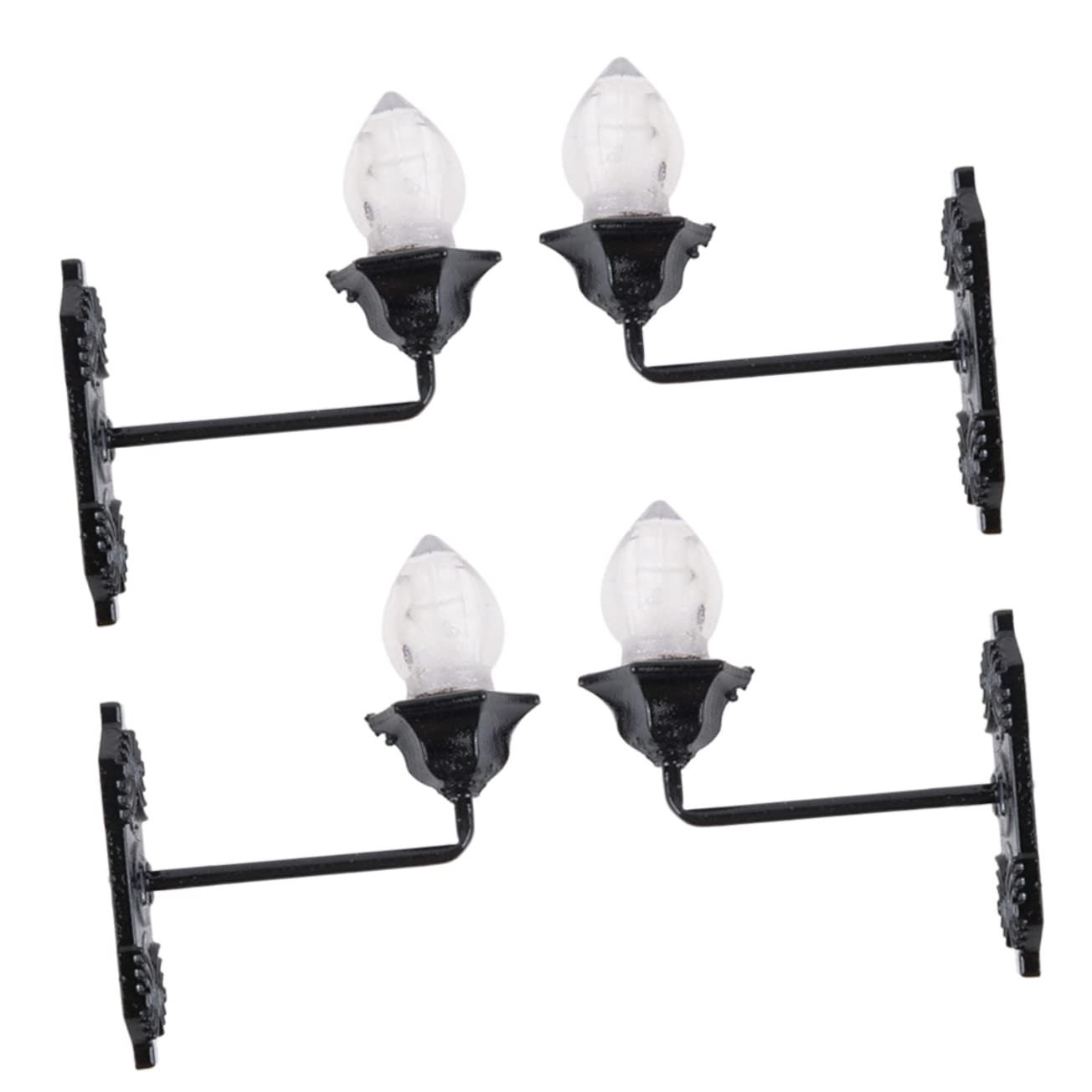 Tofficu 4Pcs Mini Wall Lamp Model Luminous Decorative Lights for Sand Table Landscape Warm for Mini House Decor Enhances Scene Levels for
