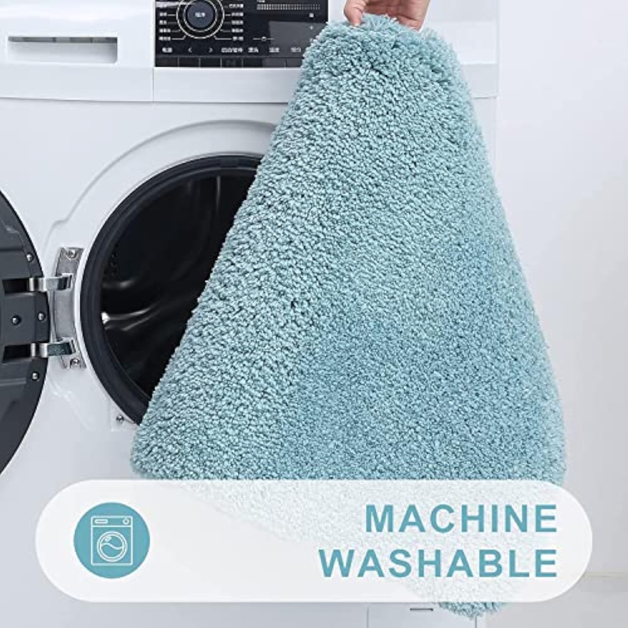 Absorbent Microfiber Bathroom Rugs, Machine Washable