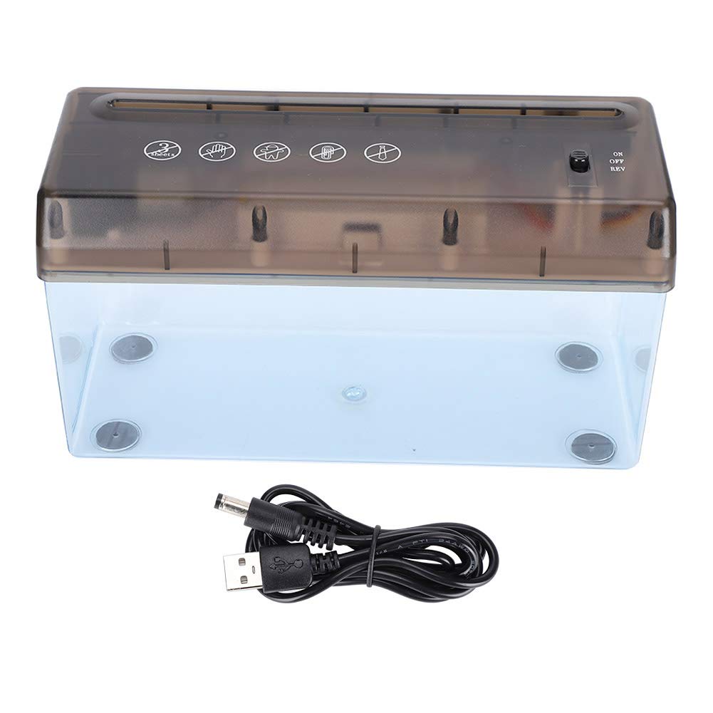 Mini destructeur de Papier Portable, Bloc de Bureau en Silicone antidérapant, Petit destructeur de Papier électrique A4 pour Bureau à Domicile (Double Utilisation de la Batterie et de