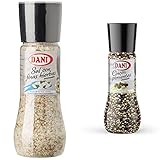 Dani - Sal con Finas Hierbas con Molinillo - Tamaño Familiar 390 gr. & Cinco Pimientas con Molinillo - Tamaño Familiar 180 gr.