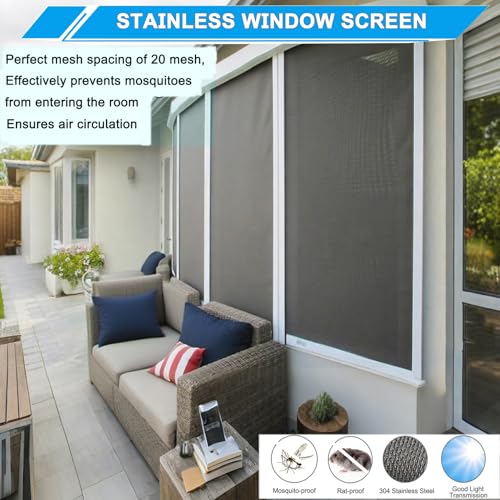 Image of 304 Stainless Steel Wire Mesh Screen 20 Mesh, 15.7 inchx 147 inch, 1mm Hole | 0.3mm Sturdy Wire Metal Mesh Sheet, Easy to Cut, Rustproof & Heat-Resisting, for Window Screen, Vent, Cage, Filter, DIY