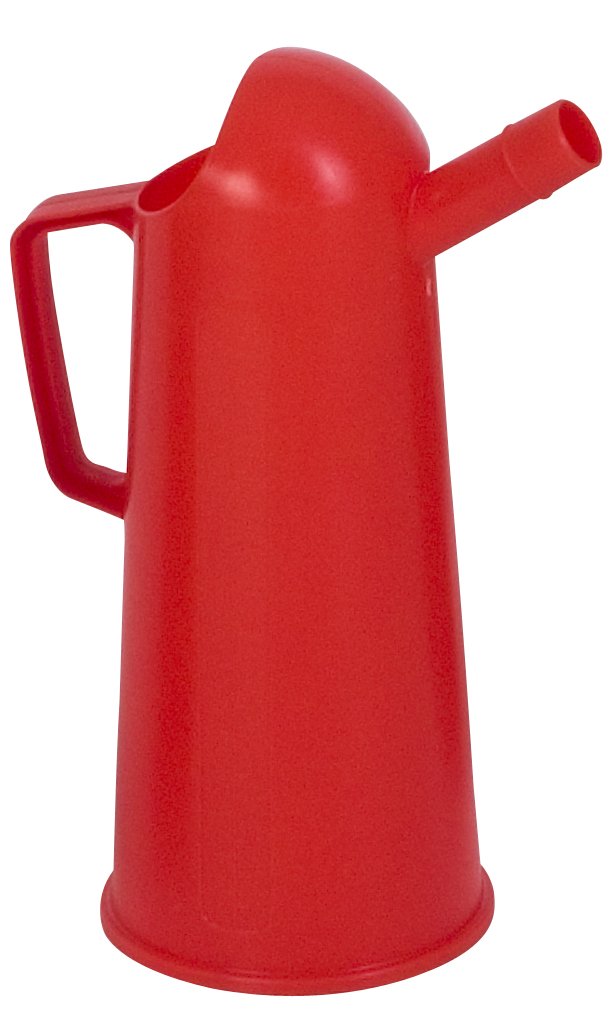 hünersdorff Oil measuring vessel 932700, 2.0 l, with embossed scale, red, PP, made in Germany