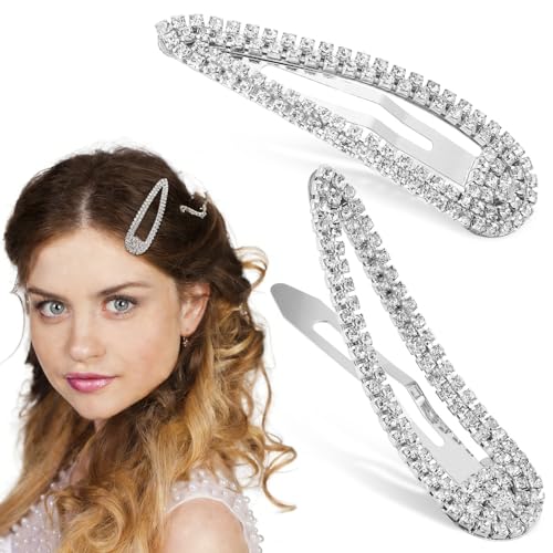 GALPADA Accesorios Pelo Metálicos Cristales de Imitación, 2 Pinzas Broches de Presión, Ideales para Peinados Elegantes en Mujeres y Niñas, Duraderas y Versátiles