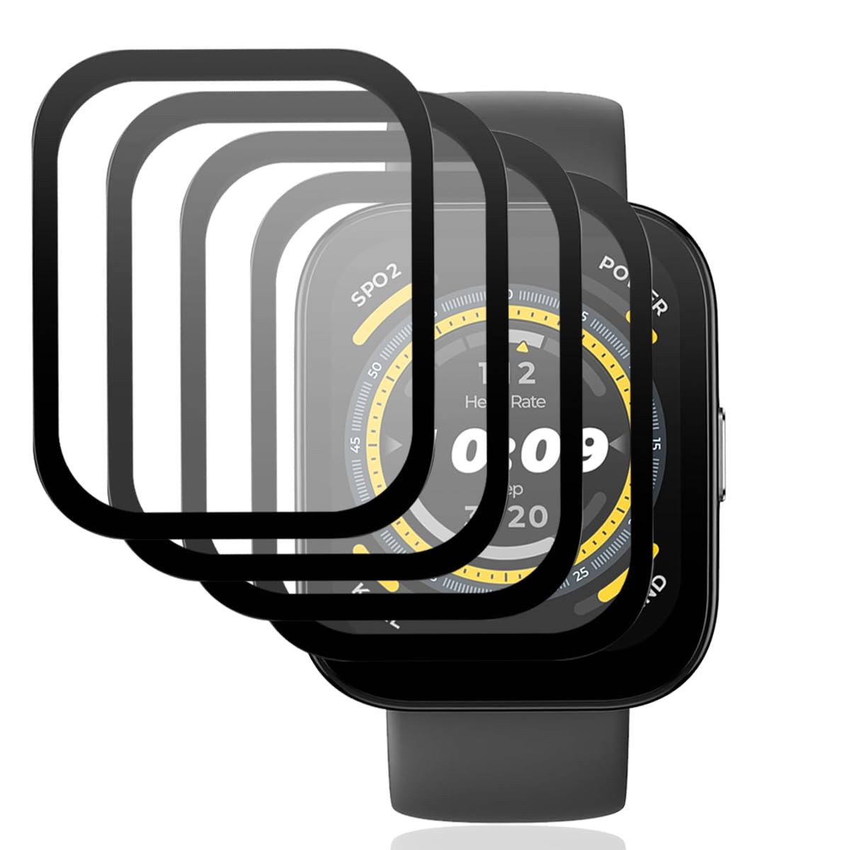 4 Piezas Protector de Pantalla para Amazfit Bip 5, Amazfit Bip 5 Protector de Pantalla Premium Cobertura Completa Film Láminas, Anti-arañazo Protectora para Amazfit Bip 5