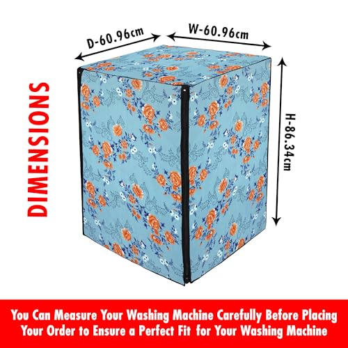 Image of Lithara Front Load Fully Automatic Washing Machine Cover for LG, Samsung, IFB, Whirlpool, Suitable for 7 kg & 7.5 KG - Waterproof, Dustproof Cover (Print-2)